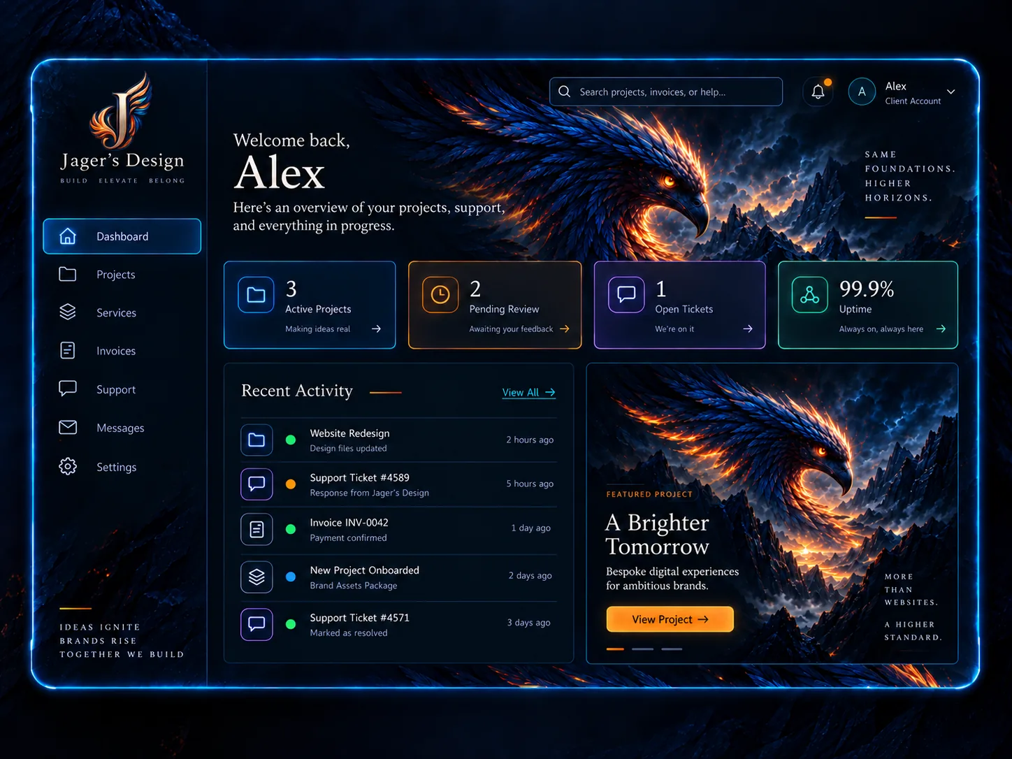 Client Dashboard preview